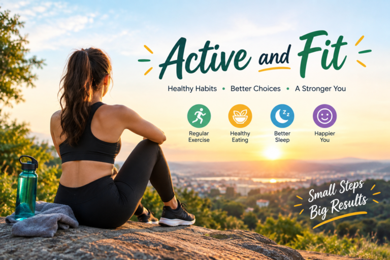Active and fit lifestyle with regular exercise and healthy habits