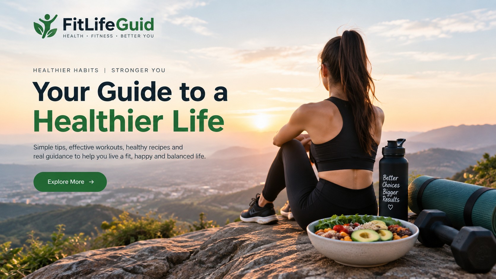FitLifeGuid health and fitness lifestyle with workout and healthy food