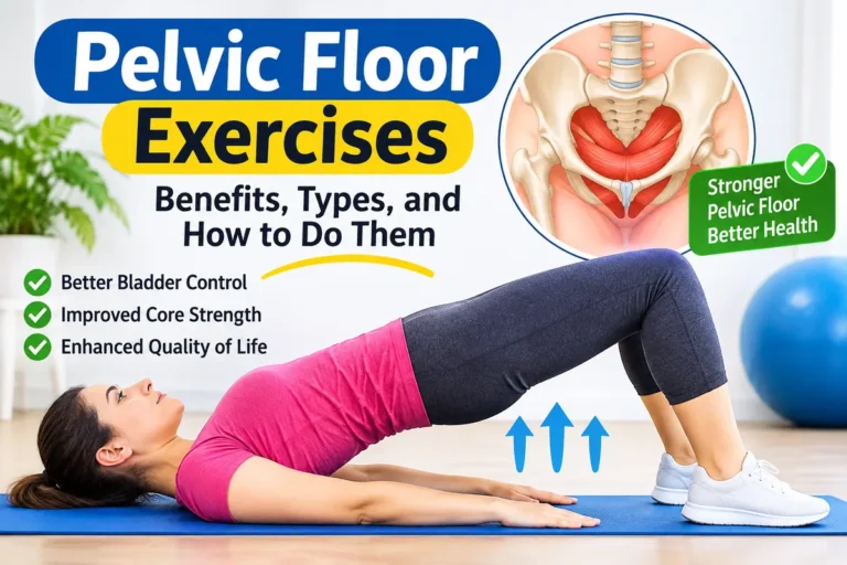 Woman performing a pelvic floor bridge exercise on a mat